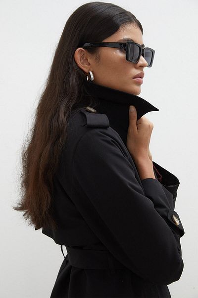 Manuka Trench DIANA DUBLU FIT NEGRU
