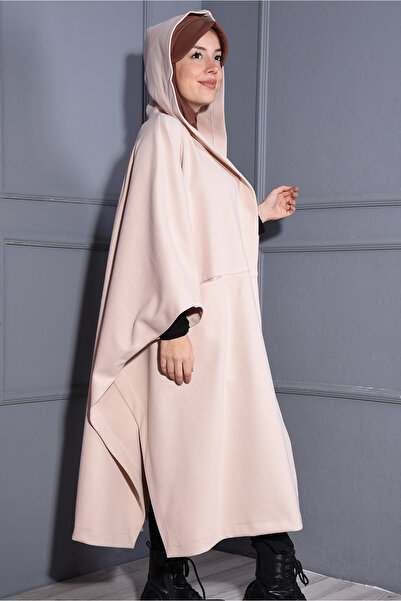 Nowa Scarf Stamp Pocket Hat Poncho Beige