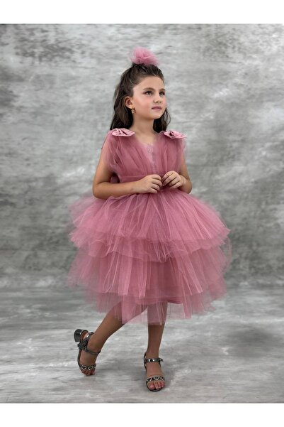 Pumpido Kat Kat Yaren Model Kız Çocuk Elbisesi