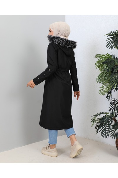 KMKkombin KMKKOMBIN ΓΥΝΑΙΚΕΙΟ BONDIT ΥΦΑΣΜΕΝΟ ΜΑΝΙΚΙ ΛΑΝΤΕΣ ΓΟΝΑΤΟ ΜΠΟΥΚΑΛΙ ΠΑΛΤΟ ΜΕ ΓΟΥΝΑ ΕΣΩΤΕΡΙΚΟ ΜΕΓΕΘΟΣ ΜΠΑΤΑΛ