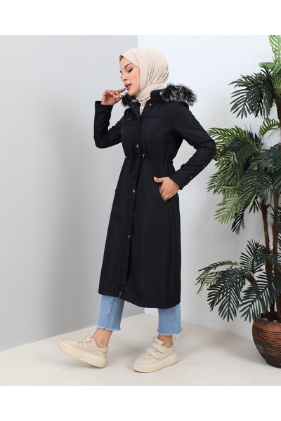 KMKkombin KMKKOMBIN ΓΥΝΑΙΚΕΙΟ BONDIT ΥΦΑΣΜΕΝΟ ΜΑΝΙΚΙ ΛΑΝΤΕΣ ΓΟΝΑΤΟ ΜΠΟΥΚΑΛΙ ΠΑΛΤΟ ΜΕ ΓΟΥΝΑ ΕΣΩΤΕΡΙΚΟ ΜΕΓΕΘΟΣ ΜΠΑΤΑΛ