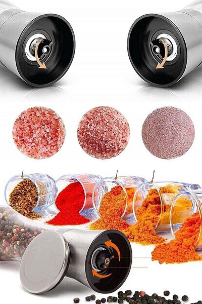 Enfa Salt and Spice Mill with Stainless Steel Head, Spice and Salt Mill with Ceramic Blade 1 Piece