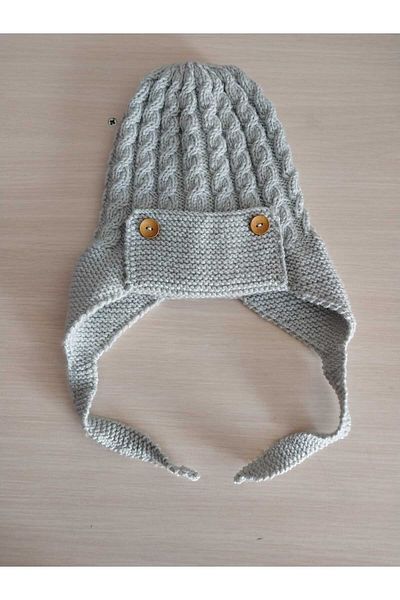 Papatyam Hand Knitted Baby Pilot Hat/Handcrafted Children's Hat/Knitted Hat/knitted hat/Handcrafted Hat/pilot hat