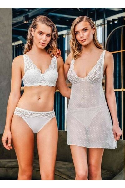 BüşraİçGiyim Büşra 1200 Model Supported Underwear - Bra and Kulon Combo Set (3 Pieces) Emh