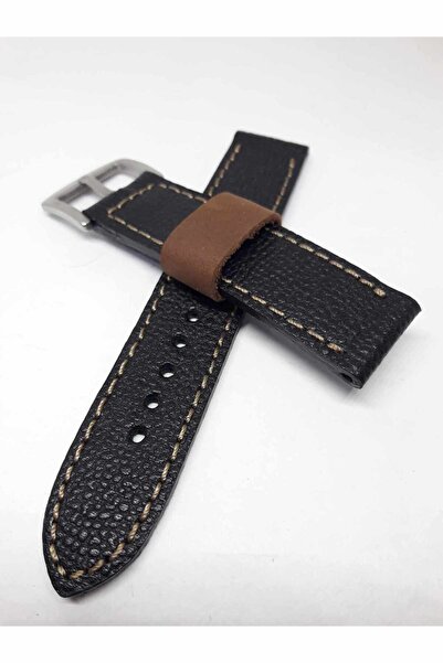 Prizma 20mm siyah floter deri saat kordonu taba dikiş taba köprülü