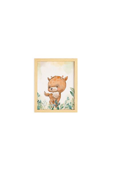 Ayışığı Dizayn Camera copiilor și bebelușului Ceylan-Gazelle Poster cu cadru din lemn Set de pictură murală cu un singur decor