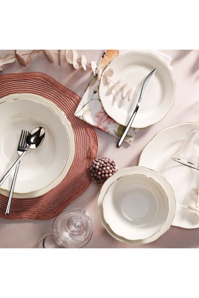 Aryıldız Maria Yonca Gold 24 Parça 6 Kişilik Yemek Takımı