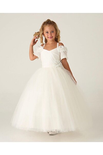 LisaKids 2-10 YAŞ PLİSE ÇİÇEK ABİYE