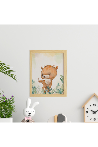 Ayışığı Dizayn Camera copiilor și bebelușului Ceylan-Gazelle Poster cu cadru din lemn Set de pictură murală cu un singur decor