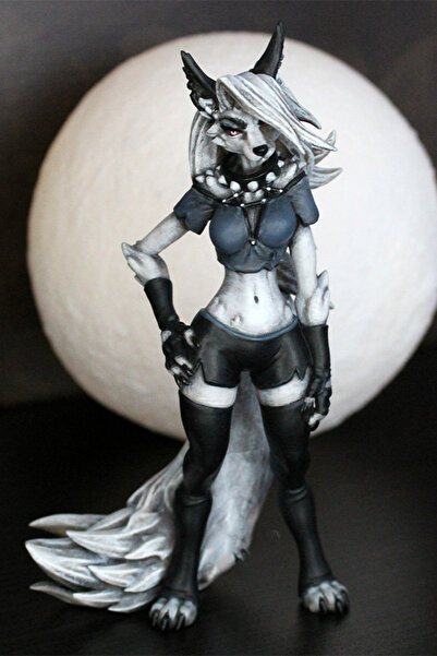 TuransoyCraft Helluva Boss Loona Figür Hazbin Hotel Loona Figür 25CM Büyük Boy