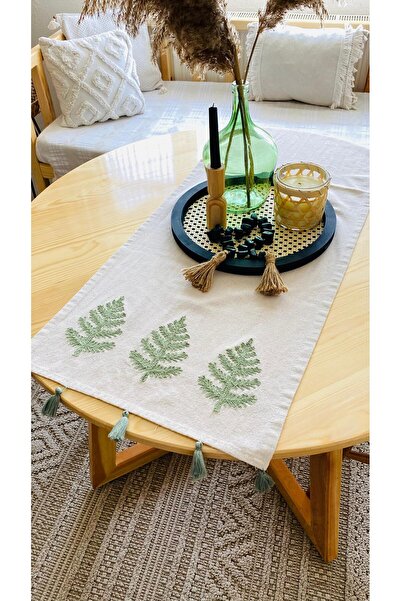 cottoncloth Buldan Suzane Nakışlı Bahar Runner