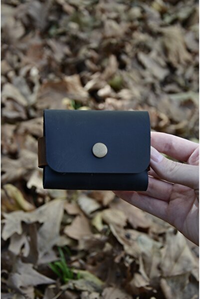 Mess collection El Yapımı Hakiki & Gerçek Deri Tek Çıtçıtlı Yatay Kartlık/kiş...