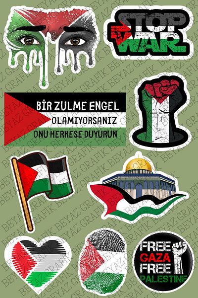 Beyaz Grafik ملصق فلسطيني حر بطابع فلسطين، ملصق دفتر ملاحظات للسيارة، جدول أعمال الهاتف المحمول