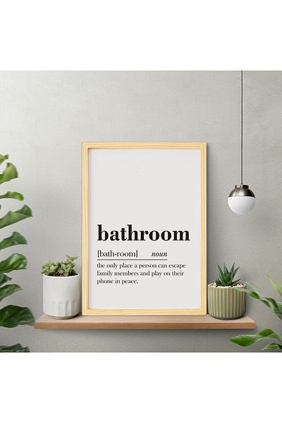 Ayışığı Dizayn Text pentru baie-Text pentru baie Poster cu rama din lemn Set de pictura murala cu un singur decor