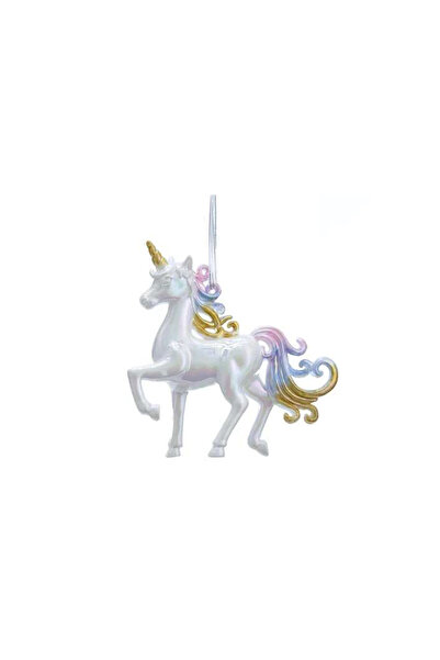 mutlu adım Ornament pentru brad de Crăciun cu unicorn din plastic de 10 cm 1 ...