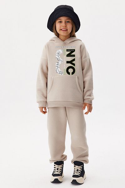 ADA BEBEK ÇOCUK Oversize Cotton New York Top and Bottom Set
