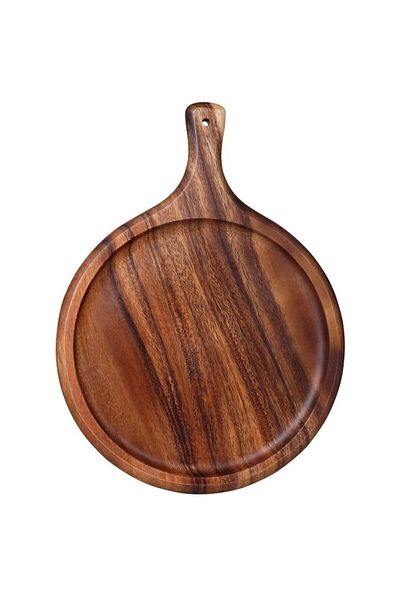STARDUST Iroko Thick Wooden Pizza Presentation Plate 24 cm
