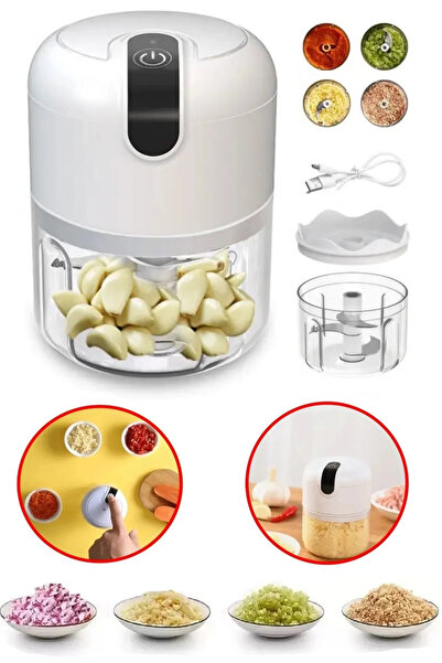 Berdina Home 250 Ml Hazneli Mutfak Robotu Paslanmaz Bıçaklı Kompakt Şarj Edilebilir Mini El Rondosu