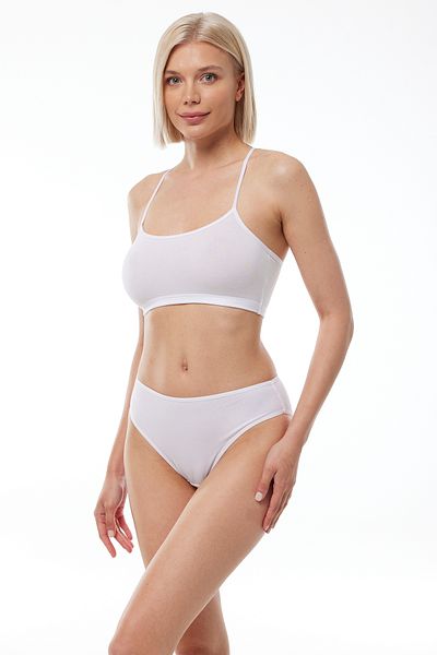 Malabadi Γυναικεία λευκά εσώρουχα 2 συσκευασιών Normal Waist Modal Slip 1028