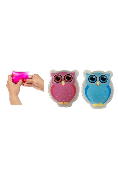 Bosphorus COLORFUL OWL POCKET STOVE, HAND WARMER, 2 HOT WATER BAGS PVC 9cm