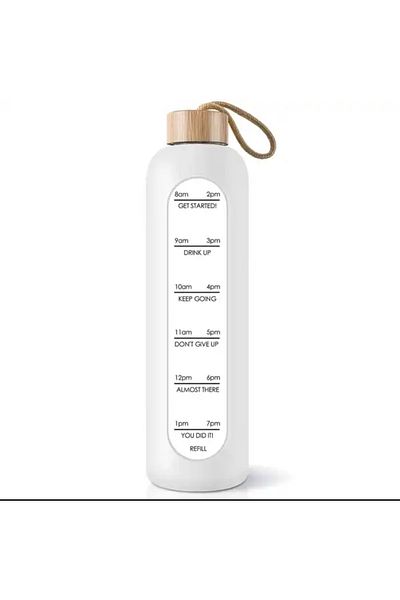 KÜÇÜK EW 1000 ml Healthy Glass Water Bottle Motivated Leak-Proof Water Bottle Borosilicate Glass