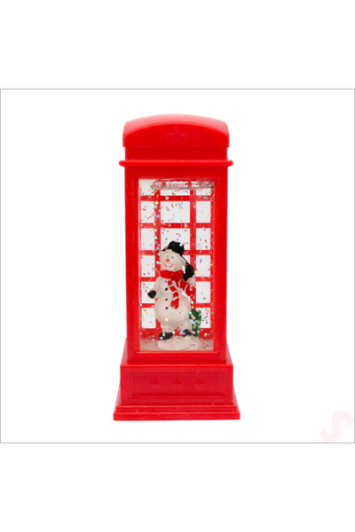 Süsle Baby Party Uçuşan Simli,12,5 x 5cm Led Işıklı Telefon Kulübesi Küre-Kar...