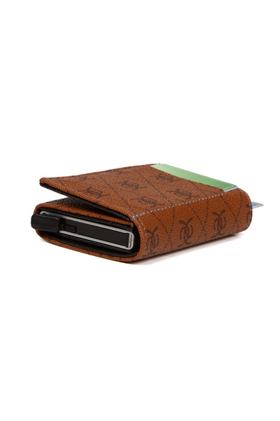 Newish Unisex Patterned Anti-Theft Rfid Protected Vegan Leather Wallet and Card Holder