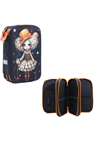 BBACK Gothic Girl - Cutie pentru creioane și fermoar mărimea 51, 6 secțiuni s...