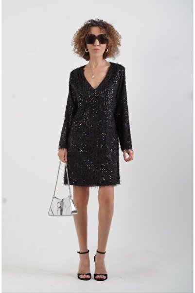 Zelish My Sister Saçaklı Pul Payet Elbise