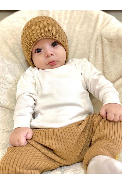 Meriç bebe Unisex Crew Neck Shoulder Snap Detailed 100% Cotton Baby & Kids Seasonal Bodysuit