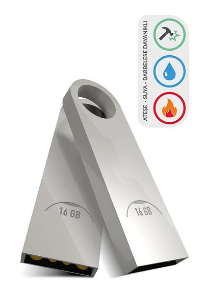 HİQONİC 16 Gb Usb 2.0 Metal Usb Flash Memory Data File Transfer High Capacity And Fast Storage