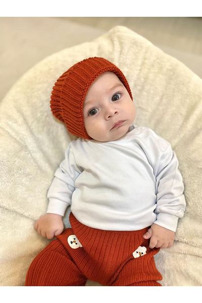 Meriç bebe Unisex Crew Neck Shoulder Snap Detailed 100% Cotton Baby & Kids Seasonal Bodysuit