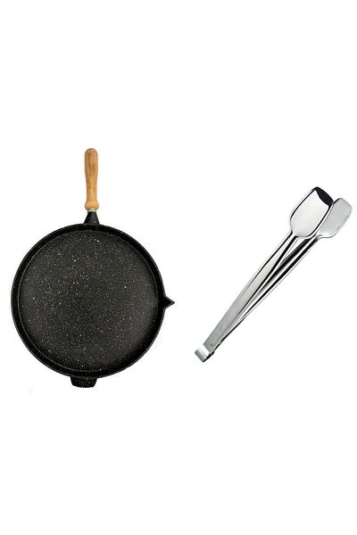 Nehir Flatbread Pan Casting 36 cm and Short Tongs 28 cm