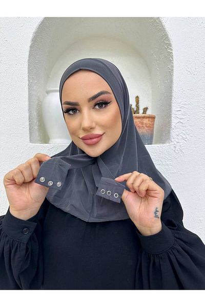 useev شال جاهز بمثبتات كبس موديل ساندي سموكيد شال عملي جاهز شال çs0001