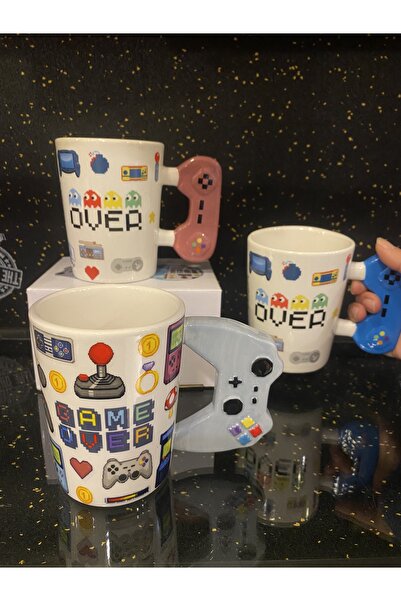 Patavat Game Over Yazılı Joystick Kulplu Kupa Mug Fincan