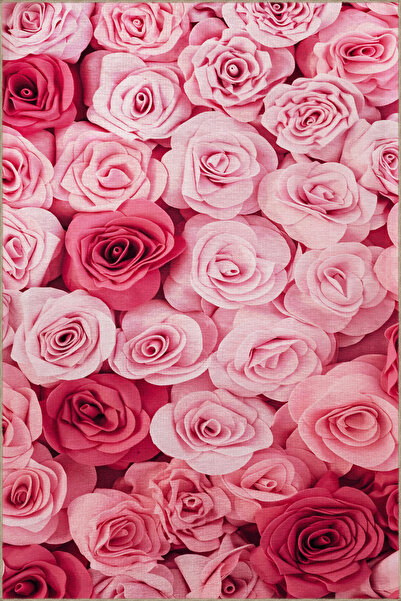 Rugs Modern Halı Pembe Kırmızı Temalı Çiçek Gül Desenli Kreatif Modern Dekora...