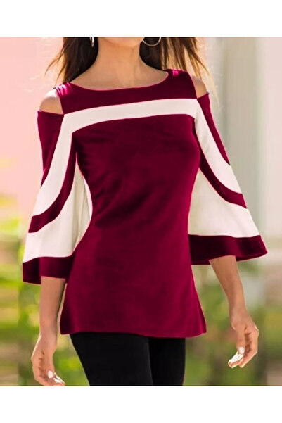 rengastyle Bluză cu mânecă liliac cu detaliu pe umeri (opțiuni de culoare)