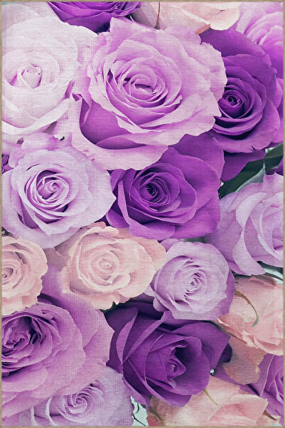 Rugs Modern Halı Mor Pembe Temalı Çiçek Gül Desenli Kreatif Modern Dekoratif ...