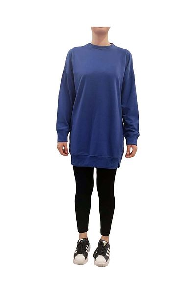 HNS Elz Mrq Y Collar Straight Tunic - Blue - m - St06889
