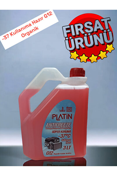 Platin G12 Organik Antifriz 3 Litre Kırmızı -37 Kullanıma Hazır ilave Antifriz