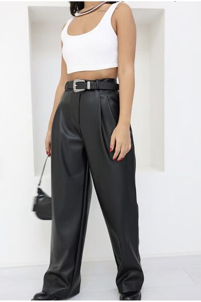 Liya Leather palazzo pants