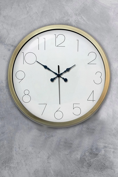 Falez Dekorasyon 40 cm Metal Büyük Rakamlı Modern Dekoratif Lüks Duvar Saati