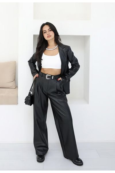 Liya Leather palazzo pants