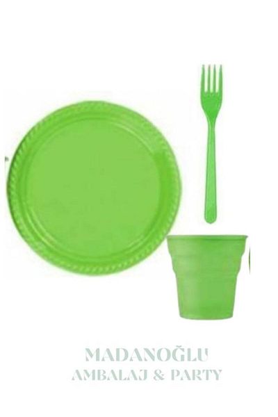 Roll-Up Colorful Luxury Plate Cup Fork Set for 25