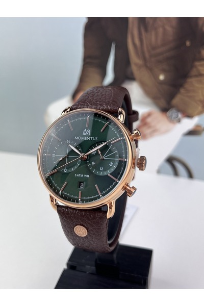 Momentus DERİ KAYIŞLI ERKEK KOL SAATİ 5 ATM SU GEÇİRMEZ 3 YIL GARANTİLİ