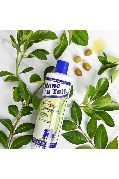 MANE'N TAIL مجموعة شامبو وبلسم مغذي ومقوي من هيربال جرو بخلاصة نبات الكيراتين، 355 مل