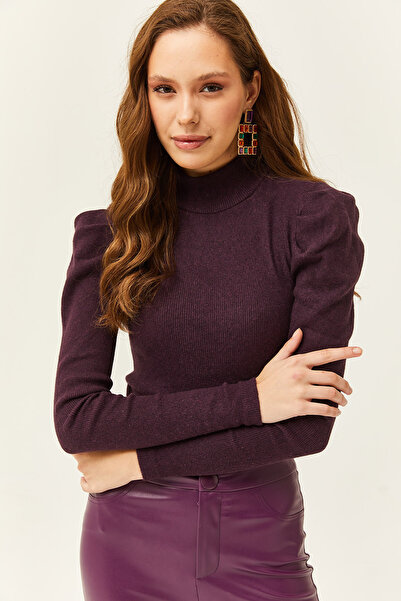 Olalook Bluză din Lycra cu mâneci prințesă prune BLZ-19001595