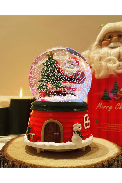 nesever store Mega Boy Yılbaşı Kar Küresi Otomatik Kar Püskürtmeli Işıklı Müz...