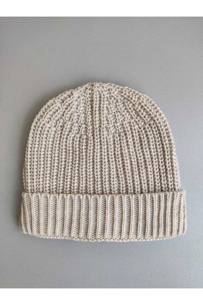 Meriç bebe Flexible Thessaloniki Knit Knitwear Basic Standard Unisex Beige Beret 1-4 Years