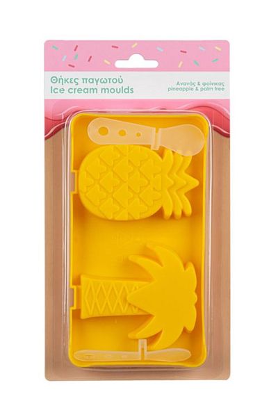 QUEEN AKSESUAR imported luxury 2pcs large pineapple with palm tree stick ice cream making silicone mold mold set